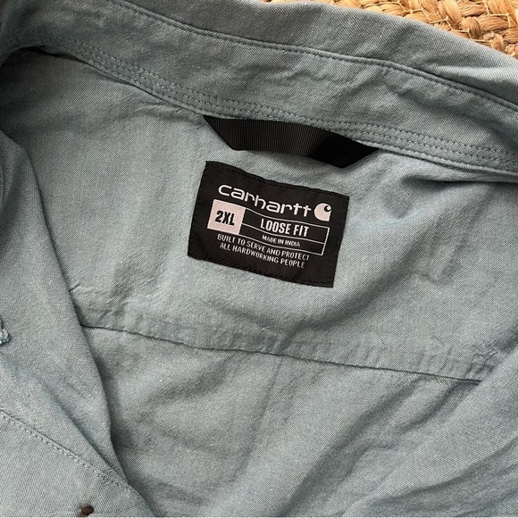 Carhartt Loose Fit Short Sleeve Button Down Pocket Shirt- Men's 2 XL - Picture 2 of 4